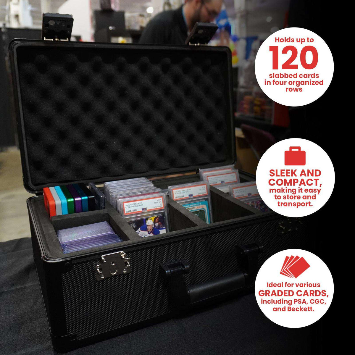 EVORETRO Graded Card Storage Box, TSA Lock - Premier Trading Cards