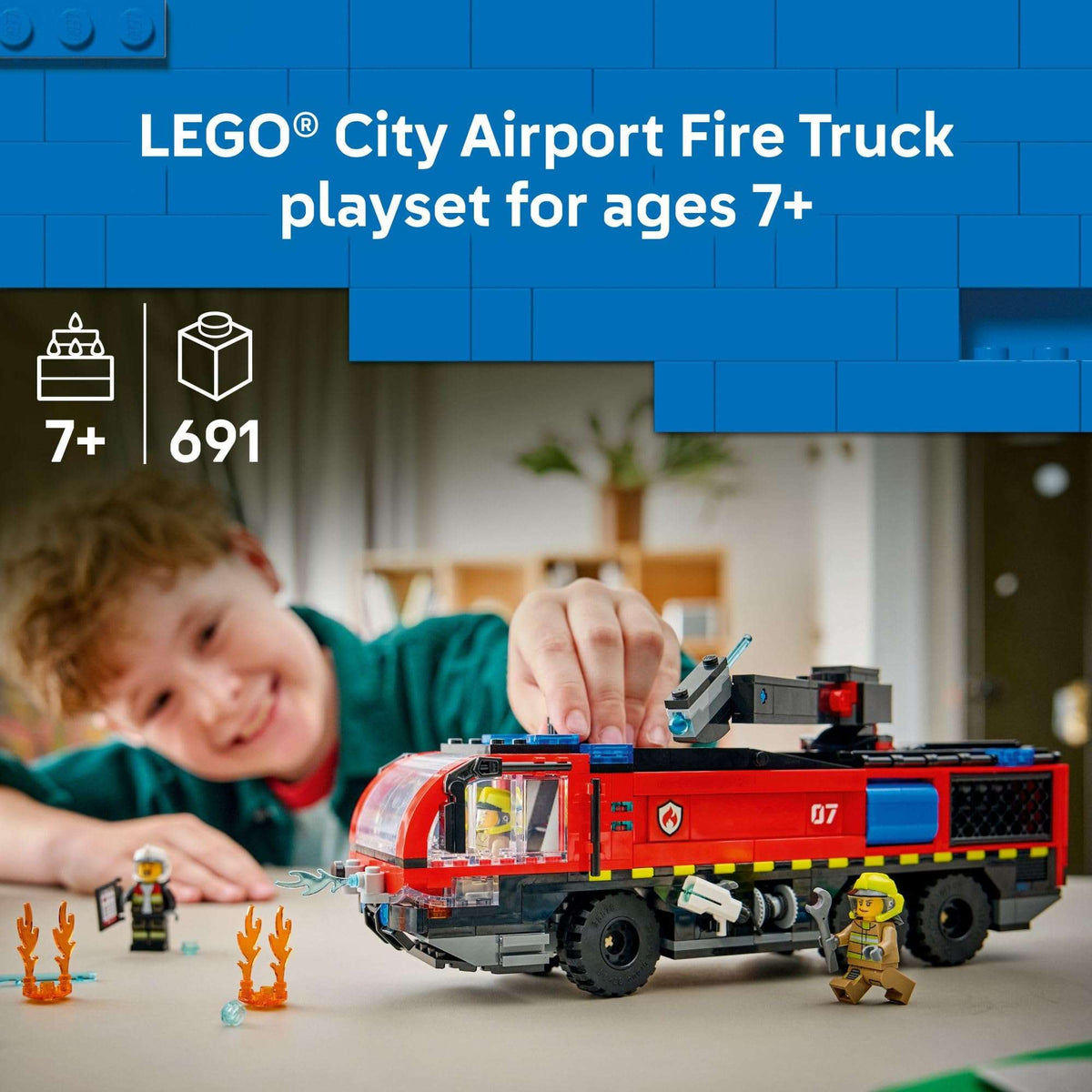 LEGO City Airport Fire Truck Kids Building Toy - Pretend Play Emergency Vehicle for Boys & Girls, Ages 7+ - Fire Engine Toy W/ 4 Firefighter Minifigures - Gift Idea for Birthdays - 60499 🍁 All In One Marketplace Canada - PTC Collectibles