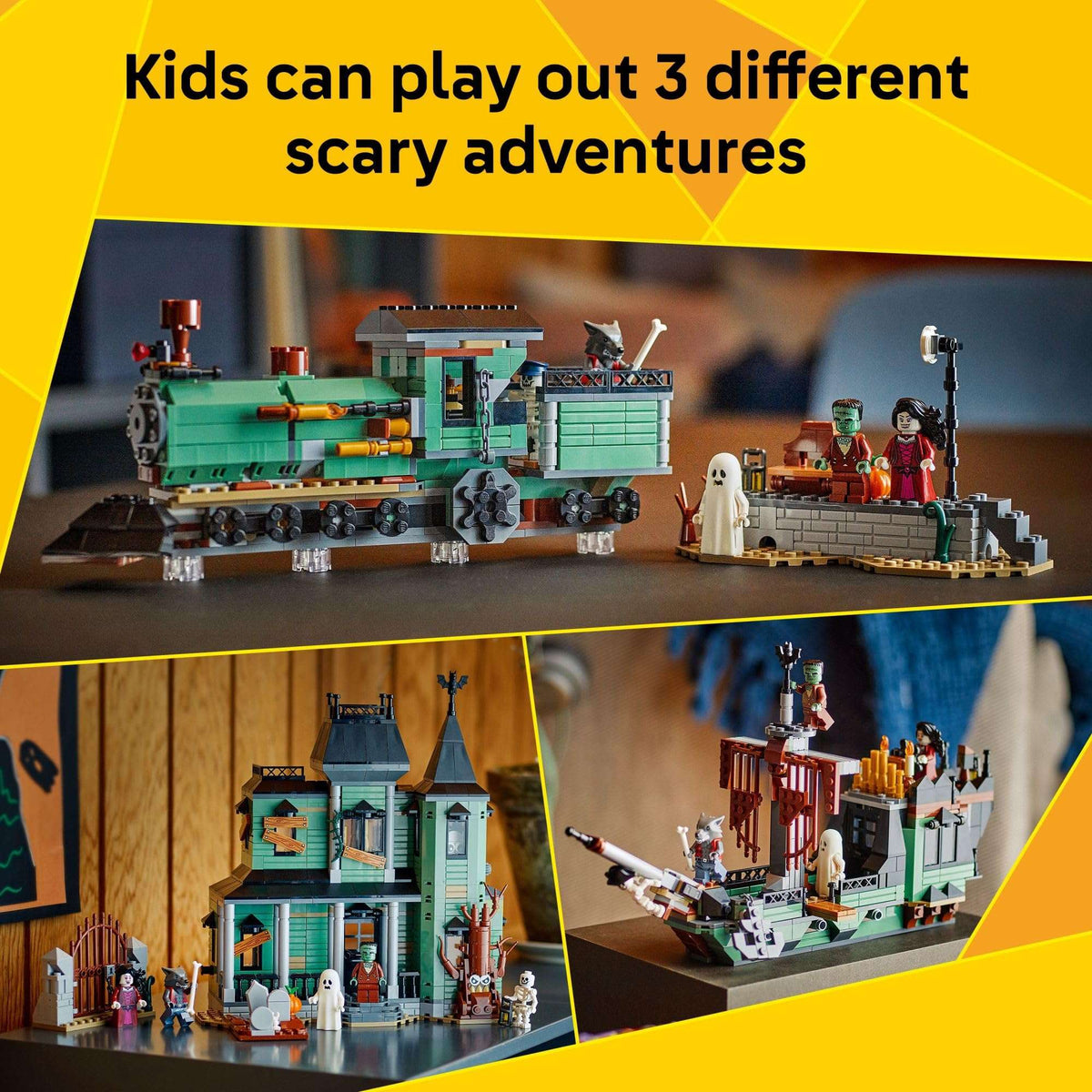 LEGO Creator 3 in 1 Haunted Mansion Building Toy for Kids - Halloween Building Blocks & Learning Toy for Girls & Boys, Ages 9+ - Build a Haunted House, Train, or Ship - Gift for Birthdays - 31167 🍁 All In One Marketplace Canada - PTC Collectibles