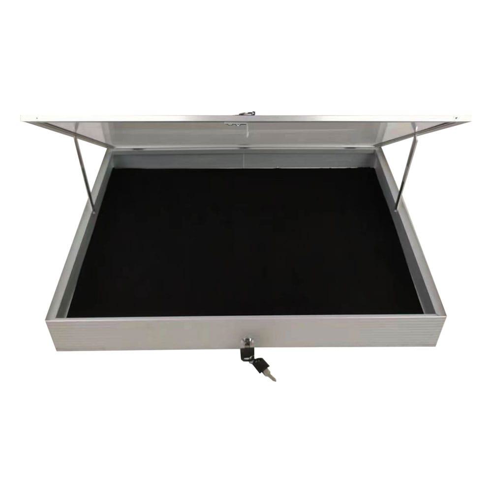 EVORETRO Lockable Display Case 36 x 24 x 4" Silver– Secure Showcase for Collectibles - Premier Trading Cards
