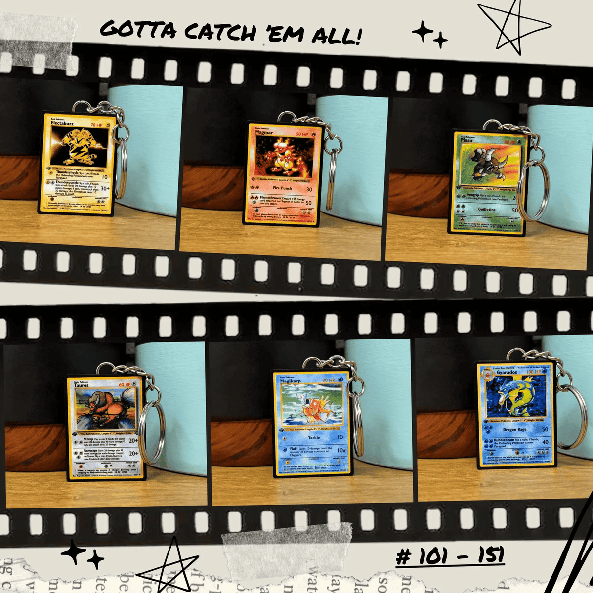 Pokemon Card Keychains (101-151)