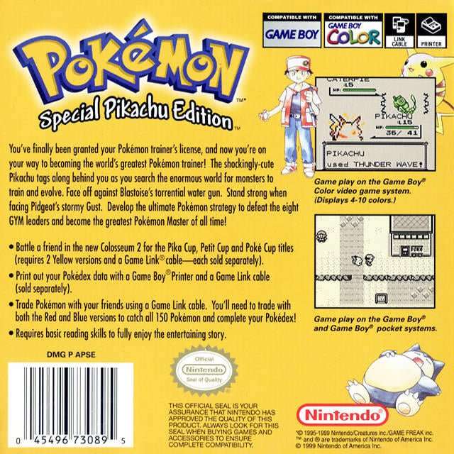 Pokemon Yellow Version - Special Pikachu Edition ( Authentique avec nouvelle batterie ) - PTC Collectibles