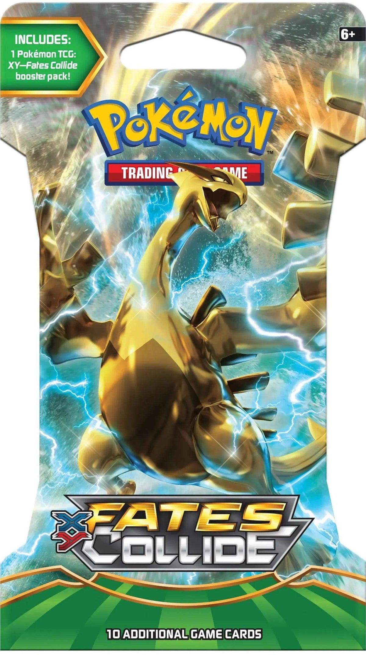 Pokémon XY Fates Collide booster pack with gold Lugia artwork for trading card collectors
