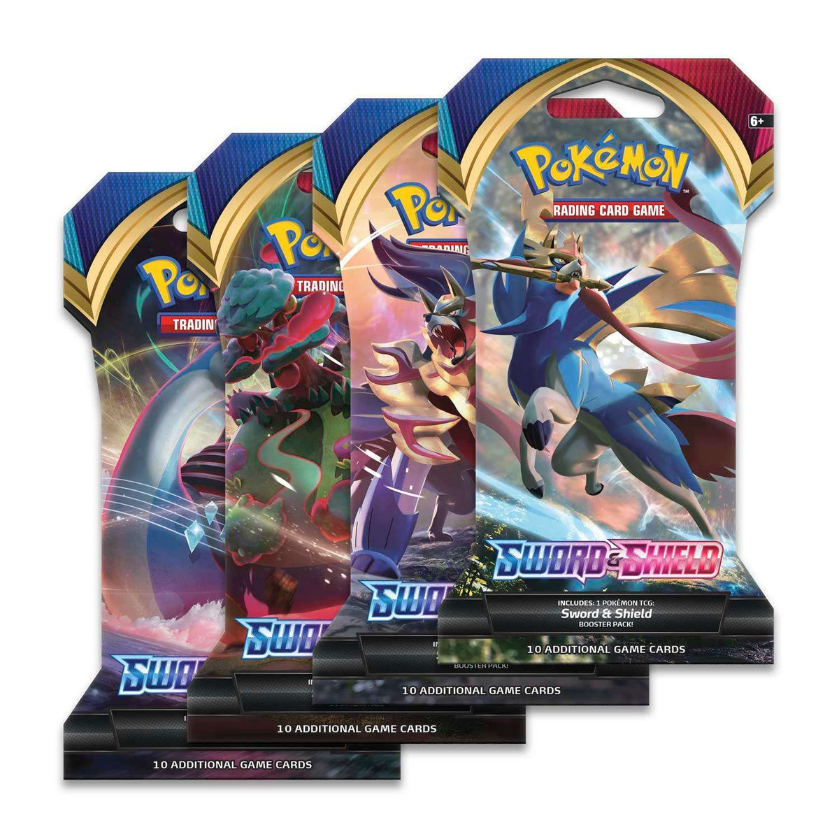Pokémon Sword & Shield trading card game booster packs, assorted designs, PTC Collectibles