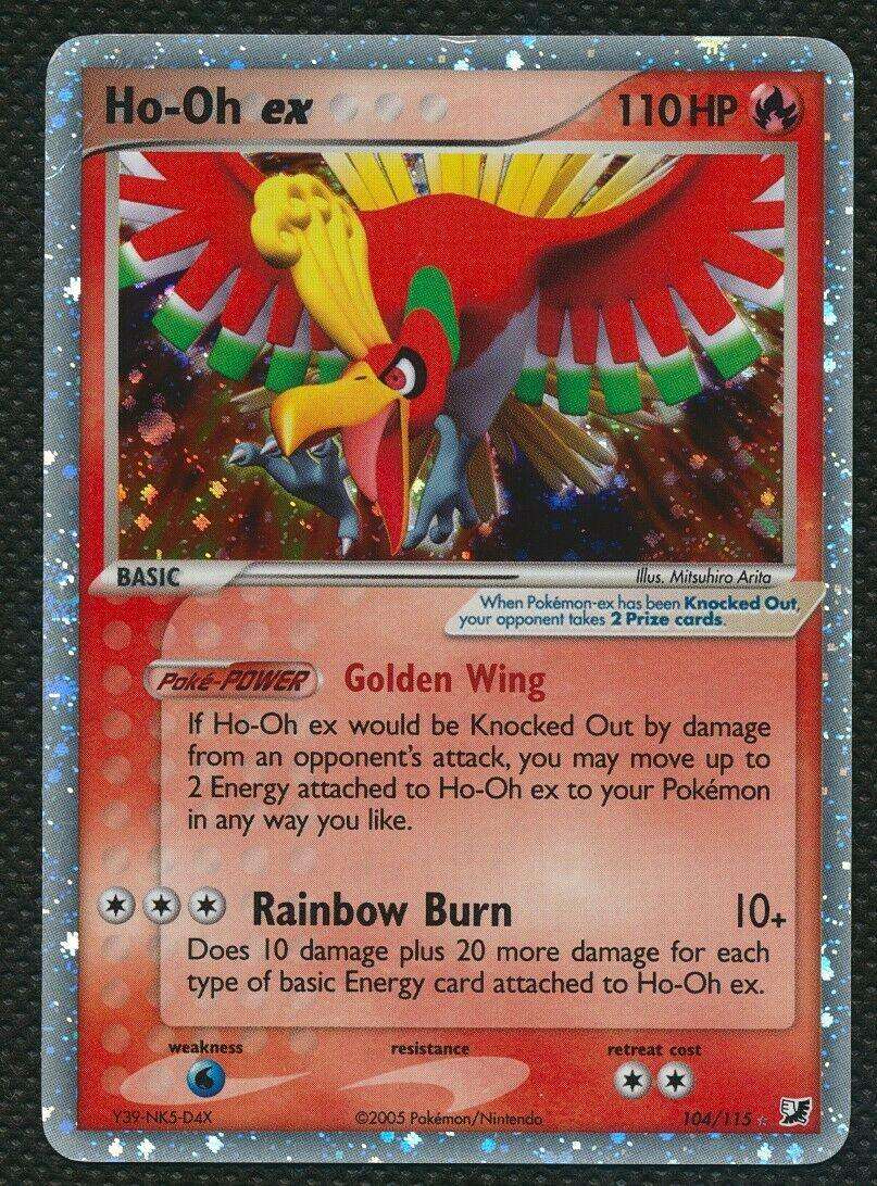 Ho-Oh ex Pokémon trading card, holographic collectible from PTC Collectibles
