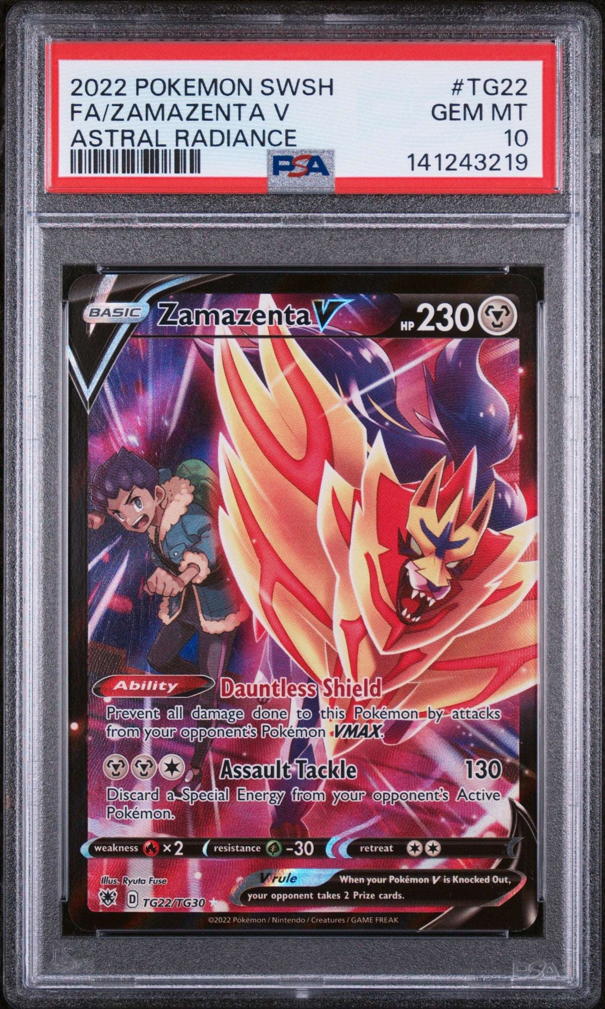Zamazenta V - TG22/TG30 - Ultra Rare - Astral Radiance PSA 10 - Premier Trading Cards