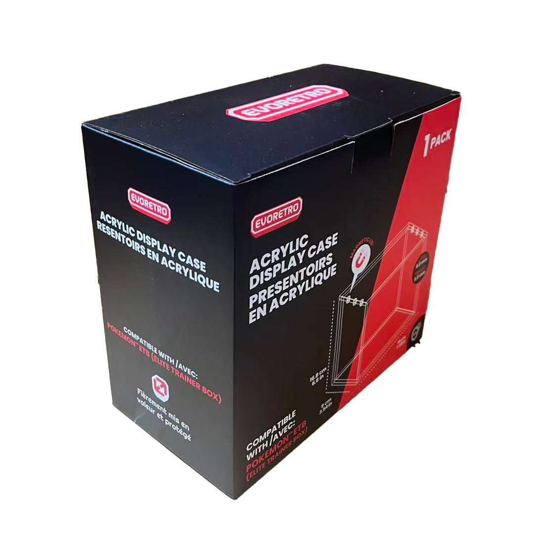 1x EVORETRO Acrylic Case for Pokemon ETB with Magnetic Lid - PTC Collectibles