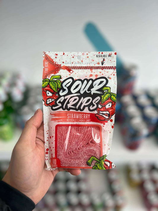 Sour Strips Strawberry – Sweet & Tangy Chewy Candy | Bold Fruit Flavor -96g