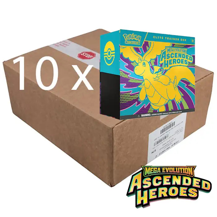 Pokémon TCG: Mega Evolutions Ascended Heroes Elite Trainer Box CASE (10 ETB) - Premier Trading Cards