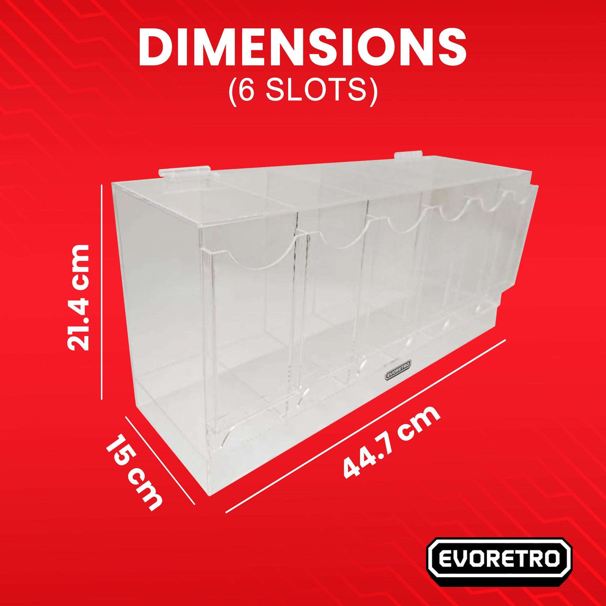 EVORETRO Acrylic Display Stand for Booster  DispenserPacks – Retail Counter Unit with Top Shelf - Premier Trading Cards