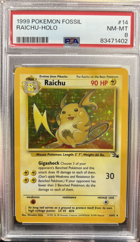 Raichu Holo - PSA 8 - 14/62 - Premier Trading Cards