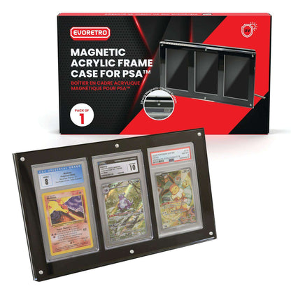 EVORETRO Acrylic Frame for PSA - 3 Slots - Premier Trading Cards