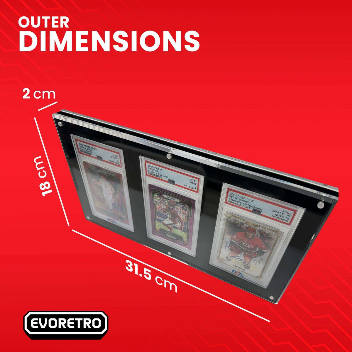 EVORETRO Acrylic Frame for PSA - 3 Slots - Premier Trading Cards