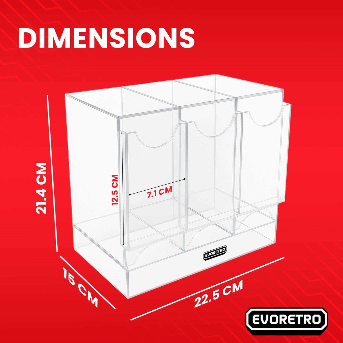EVORETRO Acrylic Display Stand for Booster  DispenserPacks – Retail Counter Unit with Top Shelf - Premier Trading Cards