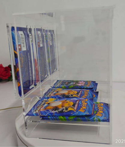 EVORETRO Acrylic Display Stand for Booster  DispenserPacks – Retail Counter Unit with Top Shelf - Premier Trading Cards
