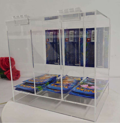 EVORETRO Acrylic Display Stand for Booster  DispenserPacks – Retail Counter Unit with Top Shelf - Premier Trading Cards