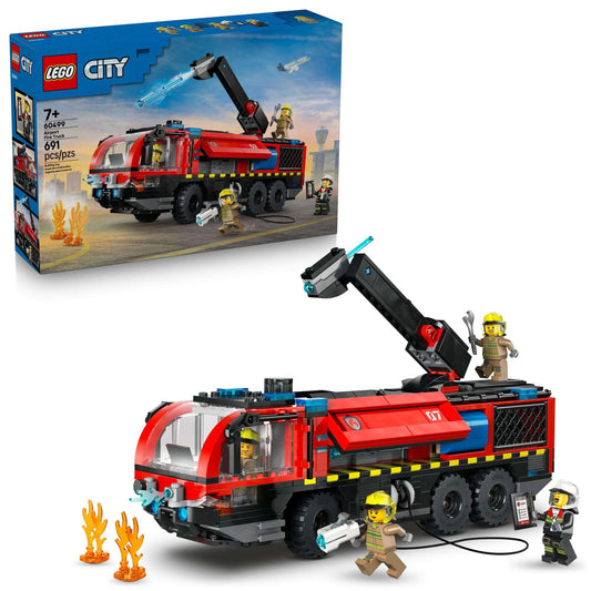 LEGO City Airport Fire Truck Kids Building Toy - Pretend Play Emergency Vehicle for Boys & Girls, Ages 7+ - Fire Engine Toy W/ 4 Firefighter Minifigures - Gift Idea for Birthdays - 60499 🍁 All In One Marketplace Canada - PTC Collectibles