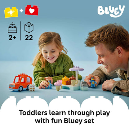 LEGO DUPLO Bluey Ice Cream Trip with Bluey - Toddler Toy for Kids, Boys, and Girls Ages 2+ - Includes Figure and Ice Cream Stand - Sensory Toy for Pretend Play - Preschool Gift Idea - 10458 🍁 All In One Marketplace Canada - PTC Collectibles