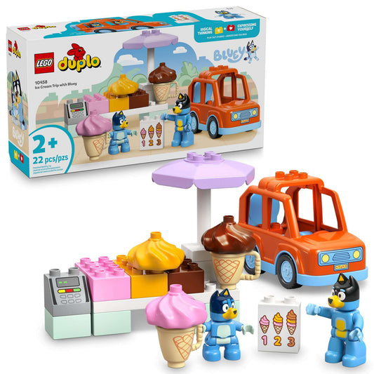 LEGO DUPLO Bluey Ice Cream Trip with Bluey - Toddler Toy for Kids, Boys, and Girls Ages 2+ - Includes Figure and Ice Cream Stand - Sensory Toy for Pretend Play - Preschool Gift Idea - 10458 🍁 All In One Marketplace Canada - PTC Collectibles