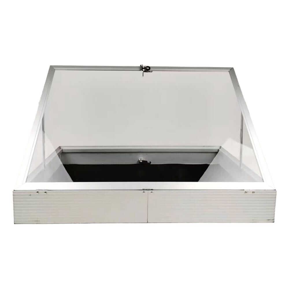 EVORETRO Lockable Display Case 36 x 24 x 4" Silver– Secure Showcase for Collectibles - Premier Trading Cards