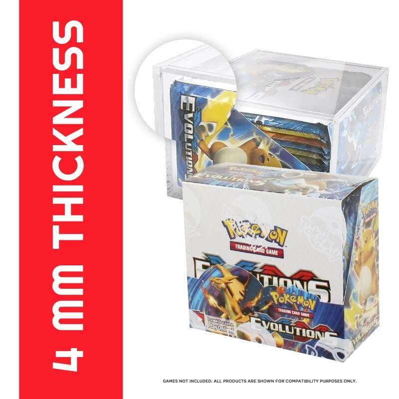 Pokemon Booster Box w/ Sliding Lid Anti-UV - EVORETRO Acrylic Protector 4.0MM - PTC Collectibles