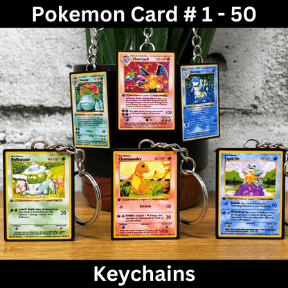 Pokemon Card Keychains (1-50)