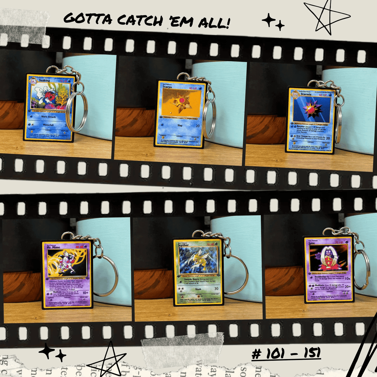 Pokemon Card Keychains (101-151)