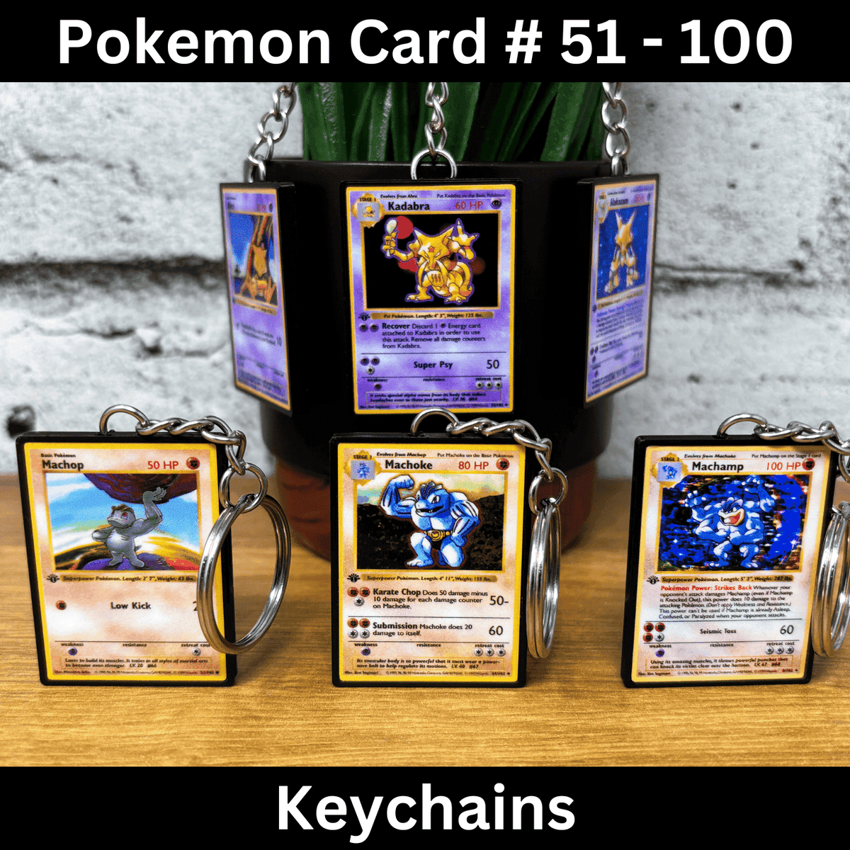 Pokemon Card Keychains (51-100)