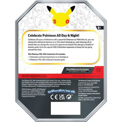 Pokemon TCG: 30th Celebration Sylveon ex Tin (PRE-ORDER) - PTC Collectibles