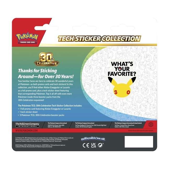 Pokemon TCG: 30th Celebration Tech Sticker Collection (Alolan Exeggutor) (WAVE 2 PRE-ORDER) - PTC Collectibles