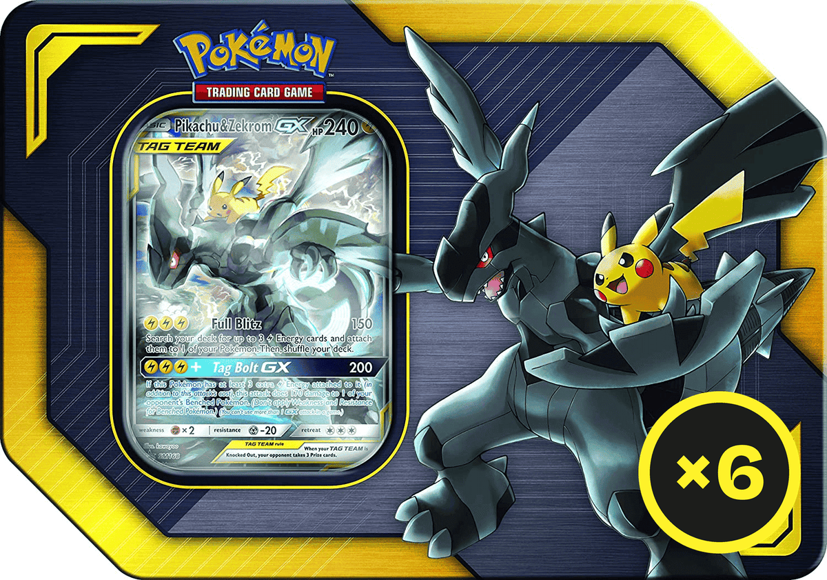 Pokémon TCG - Sun & Moon - Tag Team Tin (Pikachu & Zekrom GX) - PTC Collectibles