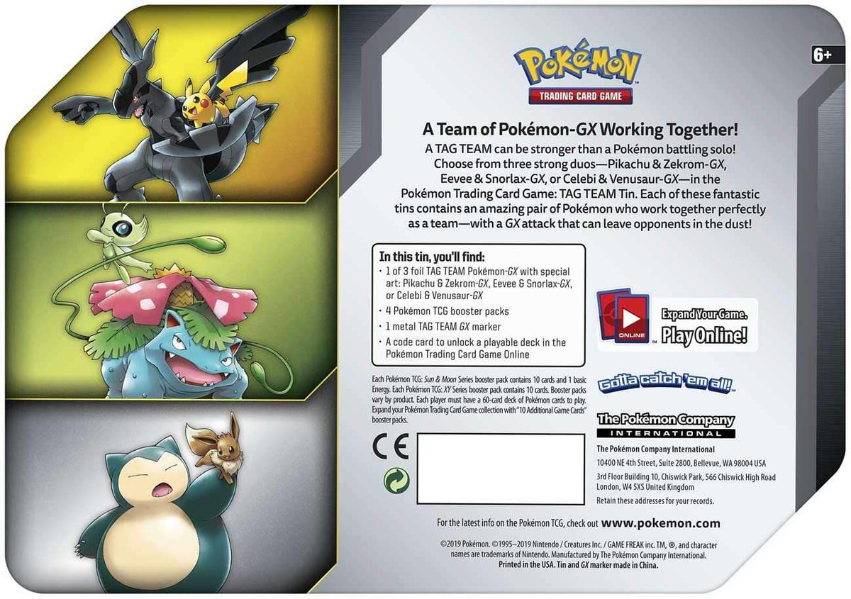 Pokémon TCG - Sun & Moon - Tag Team Tin (Pikachu & Zekrom GX) - PTC Collectibles