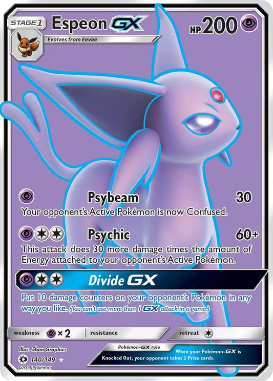 Pokémon - Espeon GX (140/149) [Sun & Moon Base Set] - Premier Trading Cards