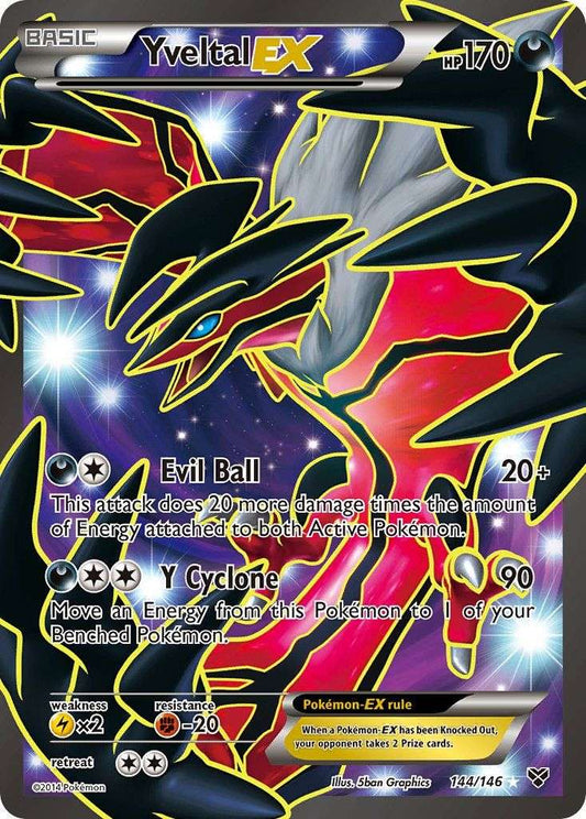 Yveltal EX - 144/146 - Full Art Ultra Rare - PTC Collectibles