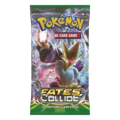 Pokémon TCG Fates Collide booster pack featuring Alakazam, collectible card game