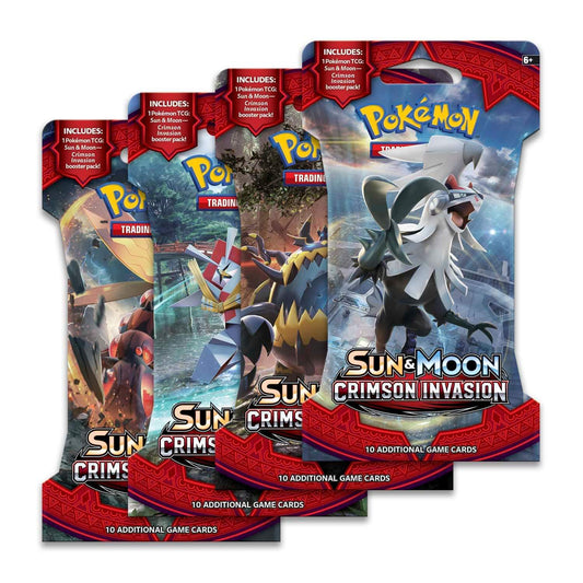 Pokémon Sun & Moon Crimson Invasion booster packs, collectible trading card game