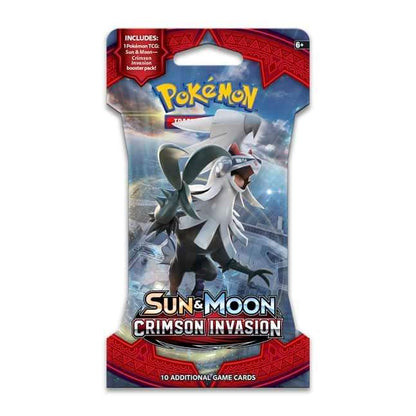 Pokémon Sun & Moon Crimson Invasion booster pack with Silvally art, collectible trading cards