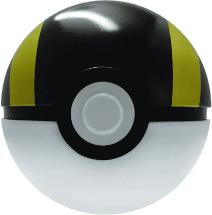 Ultra Ball Pokémon collectible toy with black and yellow design from PTC Collectibles
