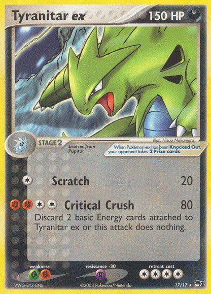 Tyranitar ex Pokémon card with silver border, featured at PTC Collectibles online shop