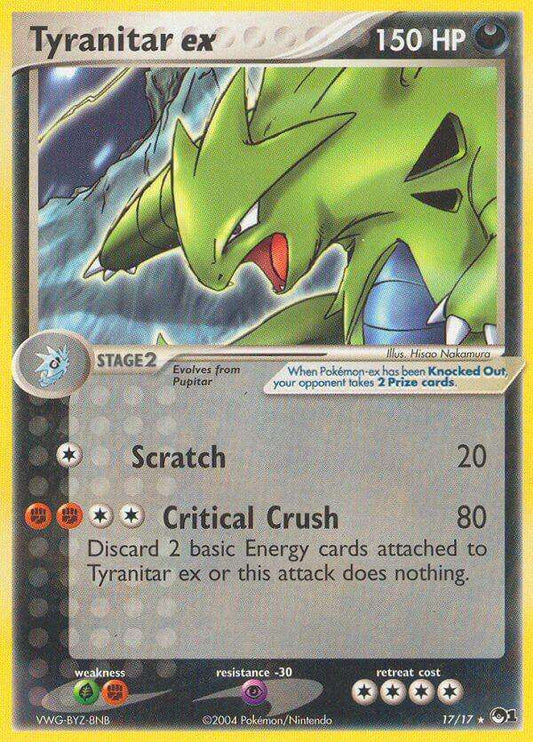 Tyranitar ex Pokémon card with silver border, featured at PTC Collectibles online shop